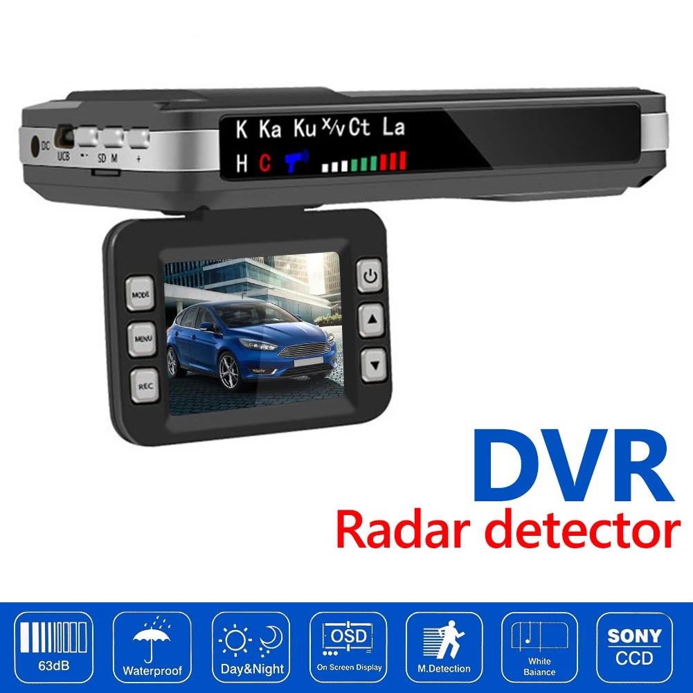 2 in 1 Car DVR Dashboard Camera Speedometer Mobile Speed Radar Detect Protect English Russian Voice Radar Detector X K CT La 12v