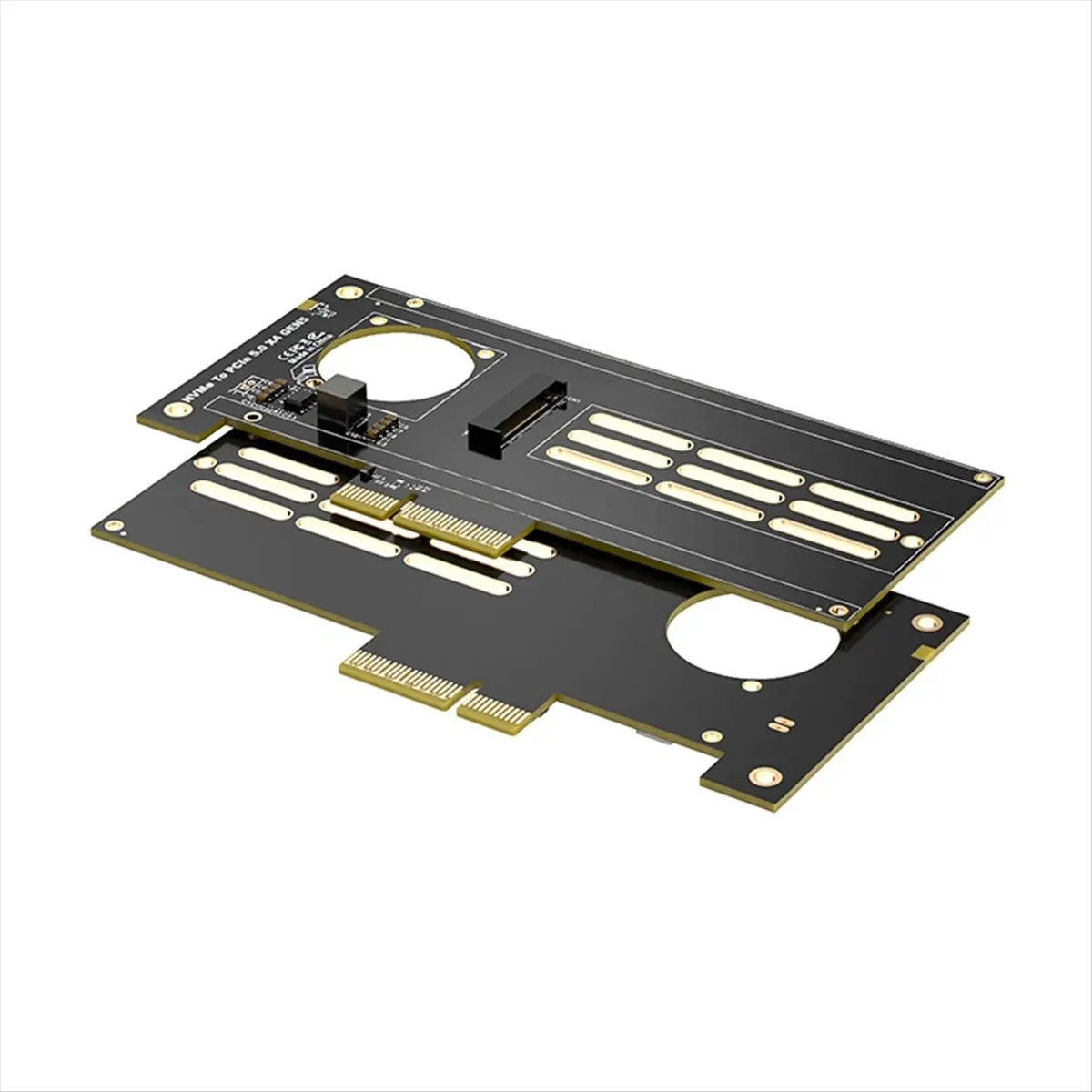 Фото Адаптер-карта PCIE 5.0 X4 для NVME, конвертер SSD PCIE 5.0 4X, адаптер M.2 NVME SSD с алюминиевым радиатором для ПК