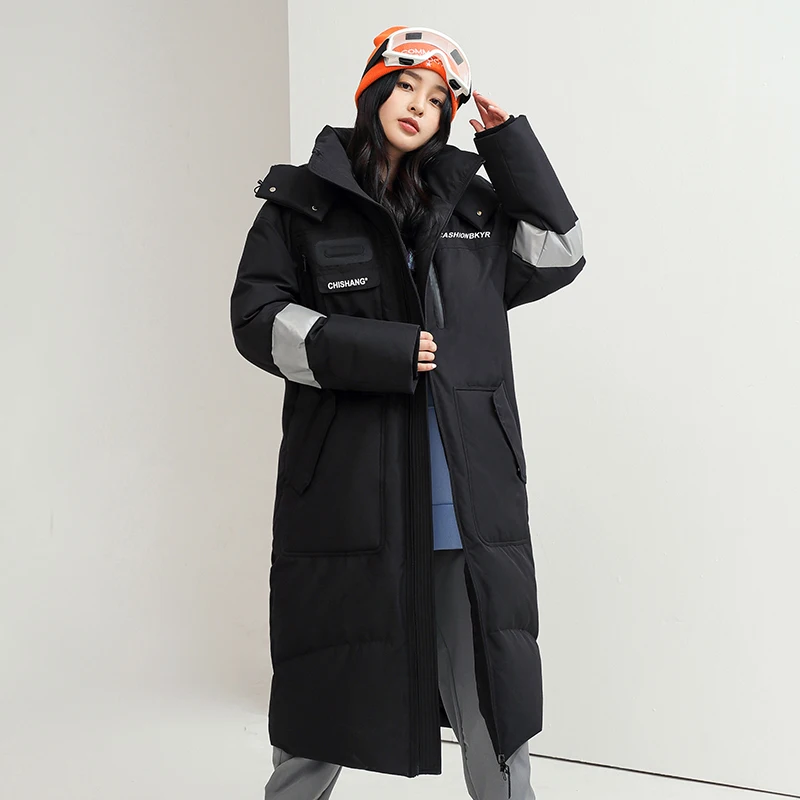 For Couple Long down Jacket Women's Winter New Thick below the Knees Tooling Parka Fashionable Jacket