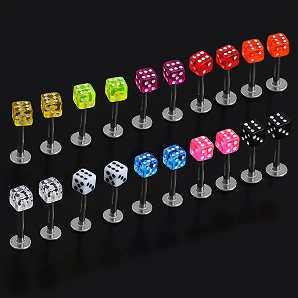 

Dice Stud Earring Beautiful Mini Sturdy Dice Shaped Lip Studs for Dressing Room Fashion Jewelry Stud Earrings