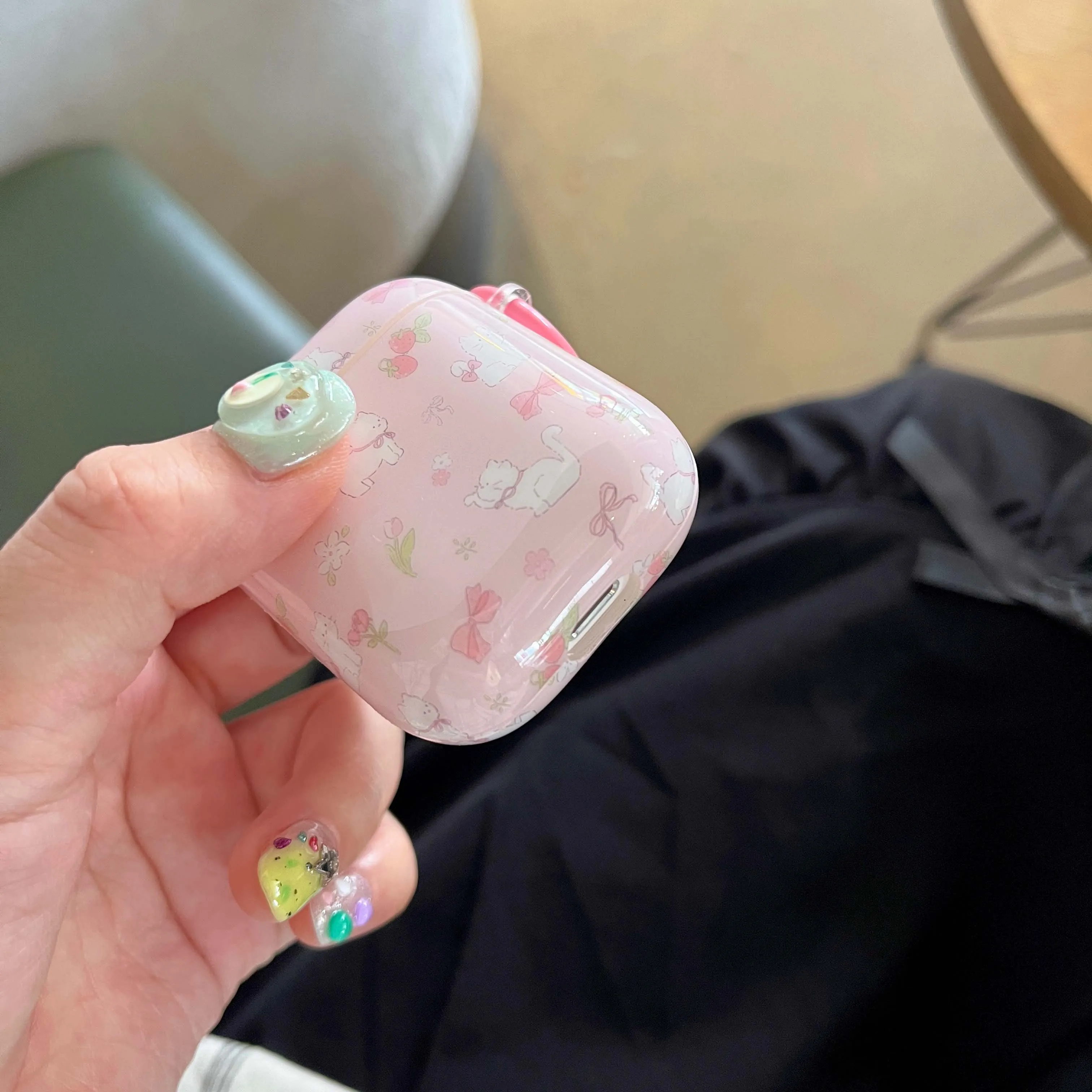 Мультяшные розовые Клубничные коты ins милые imd наушники для apple airpods 1 3 2 pro 2-я