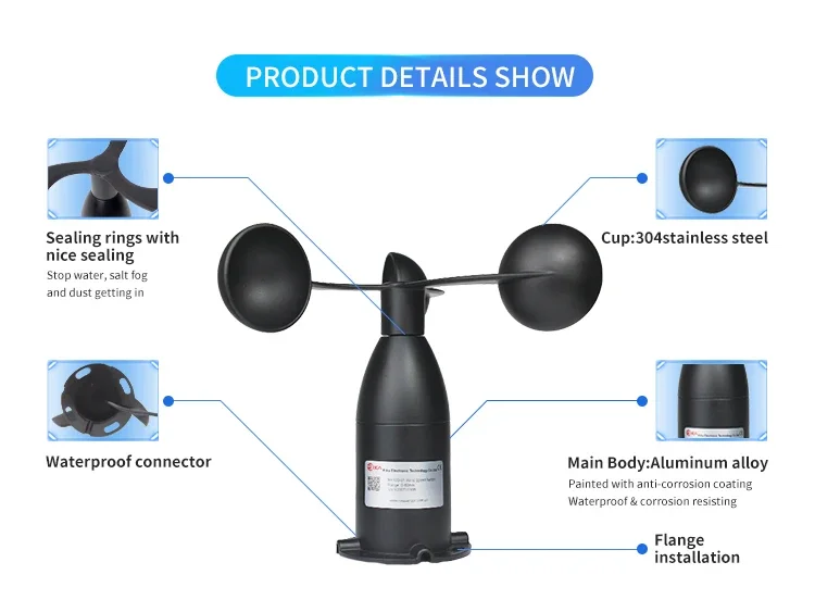 Метеостанция RIKA RK100-01 Pulse 4-20 мА 0-5 в RS485 металлический Анемометр датчик скорости