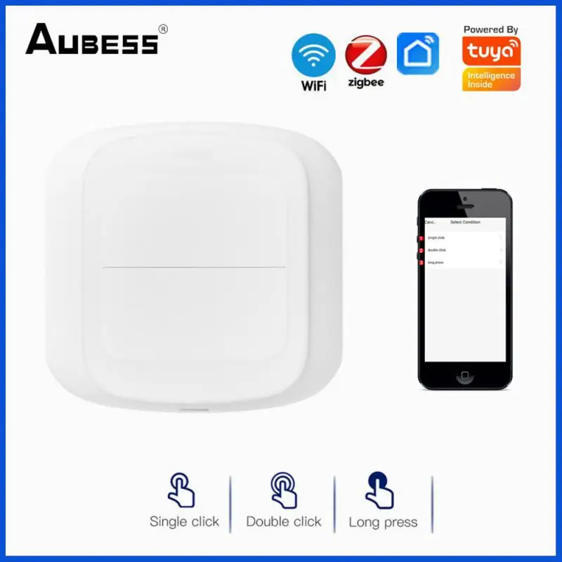 

Беспроводной Двухкнопочный переключатель Tuya Wi-Fi/ZigBee, дистанционное управление на 6 клавиш, умного соединения, 2 клавиши