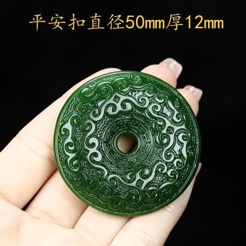 Ожерелье-пончик из натурального зеленого нефрита для мужчин и женщин ювелирные