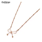 Модное ожерелье ZooMango с бантом из титановой нержавеющей стали, модное богемное ожерелье-чокер из розового золота для женщин и девушек, ZN20296