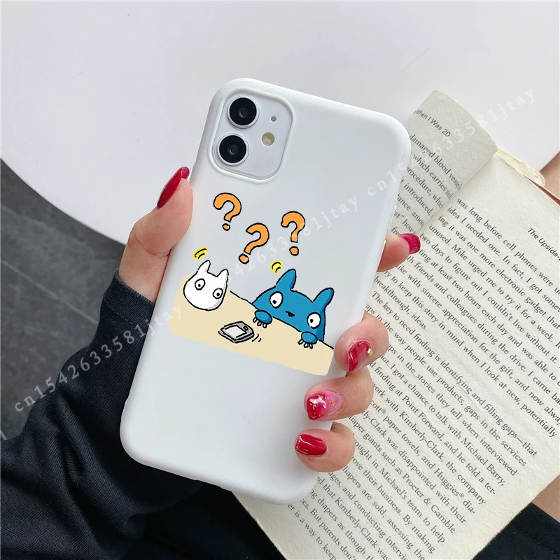 Белый силиконовый чехол для Iphone 6 s 7 8 Plus X XR XS 11 12 Mini Pro MAX 13 Симпатичный карикатурный японский аниме Тоторо аксессуары телефонной обложки на.