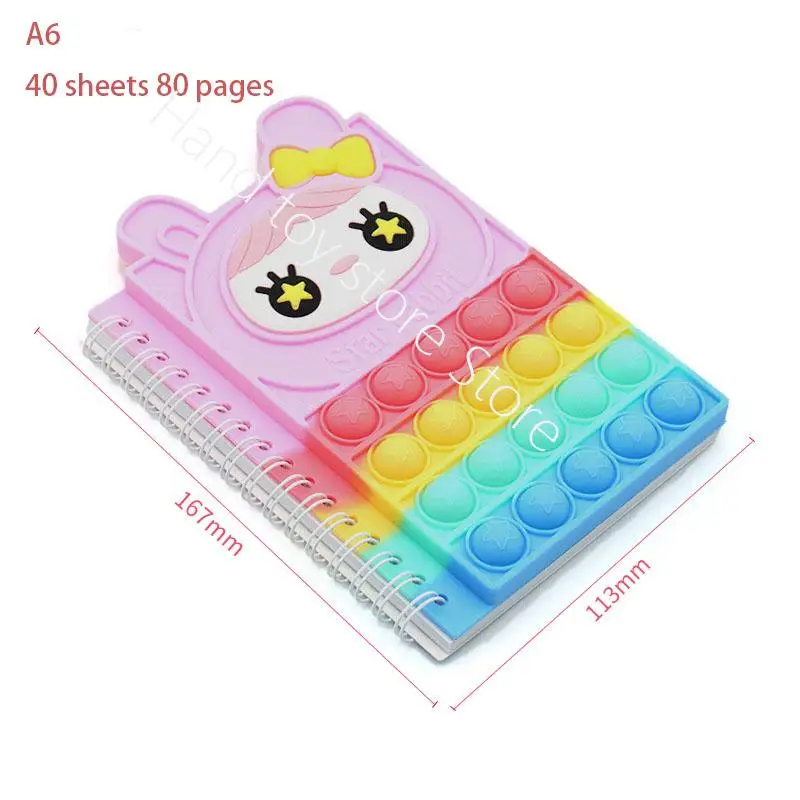 A6 Kawaii панда блокнот фиджет игрушки антистресс Push Pop Единорог пузырьковый Cartoo