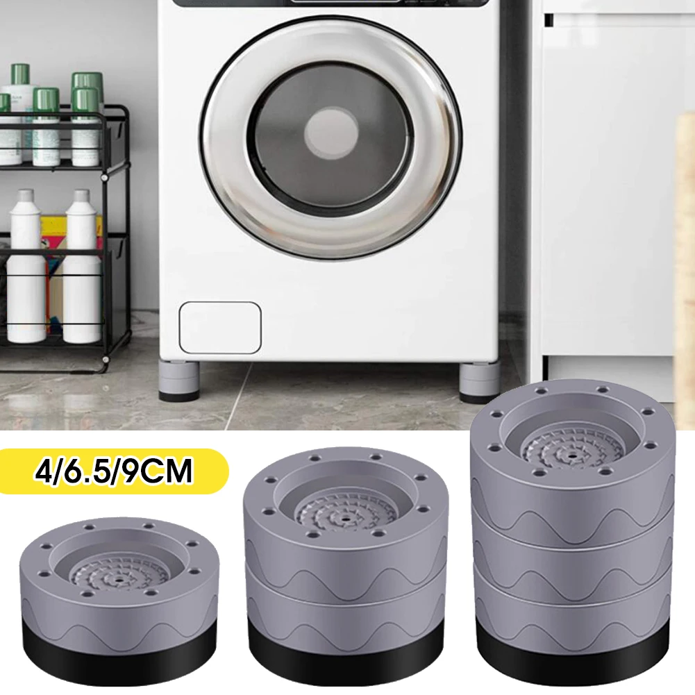 

4 pcs Washing Machine Mat Feet Durable Rubber Stackable Leg Stands for Washer Dryer Shock Absorbers Anti-Vibration Anti-Slip Pad