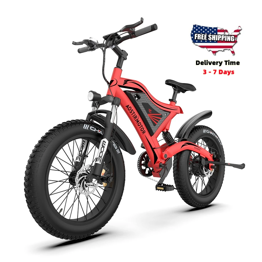 

AOSTIRMOTOR S18 мини электрический велосипед 500 Вт Мотор 48В 15ач батарея Moutain Ebike 20In 4,0 жир шины пляж велосипед крейсер город велосипед