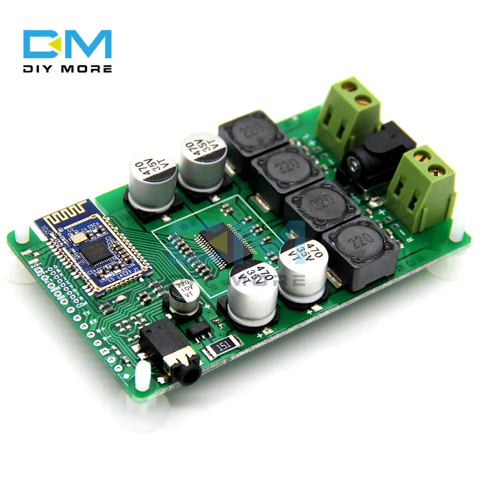 

Bluetooth 5.0 Power Amplifier Audio Board 2x30W/20W Support AUX Input Support Change Name Password with Terminal DC 8-26V