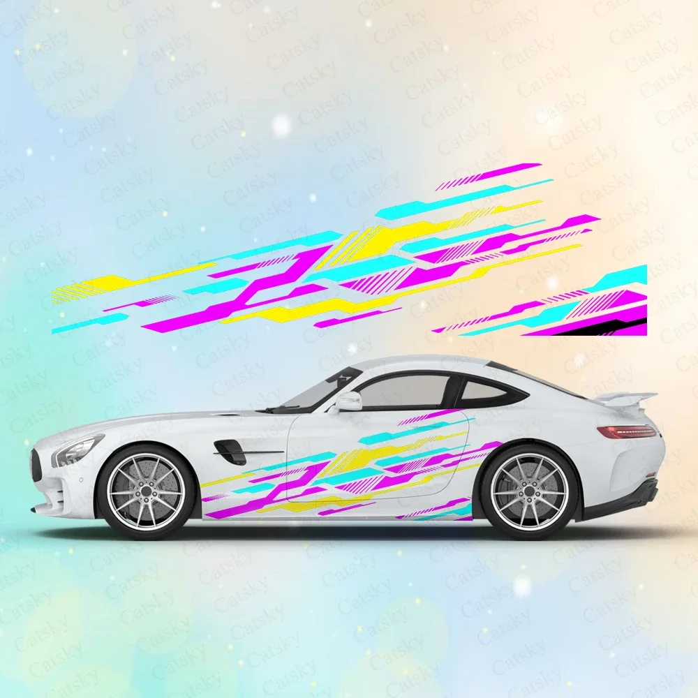 Абстрактные короткие полосы большие автомобильные наклейки и на кузов