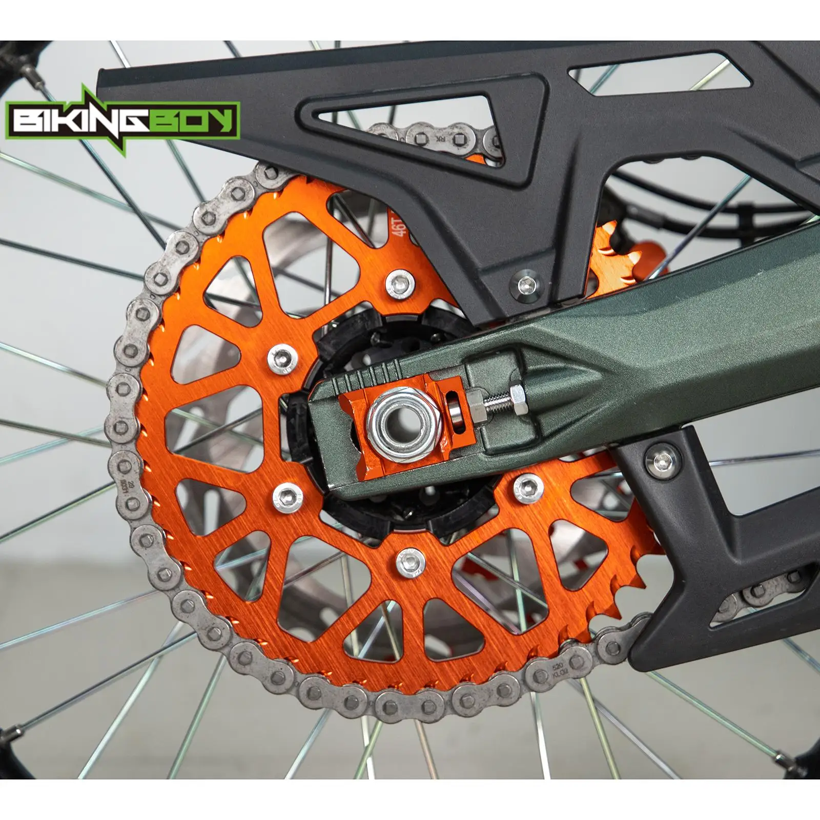Фото Задняя звездочка BIKINGBOY 520 (46T, 54T, 60T) для Sur-Ron Ultra Bee Surron UB, 45, 54, 60 зубьев, электрическая, внедорожная, из алюминиевого сплава №5
