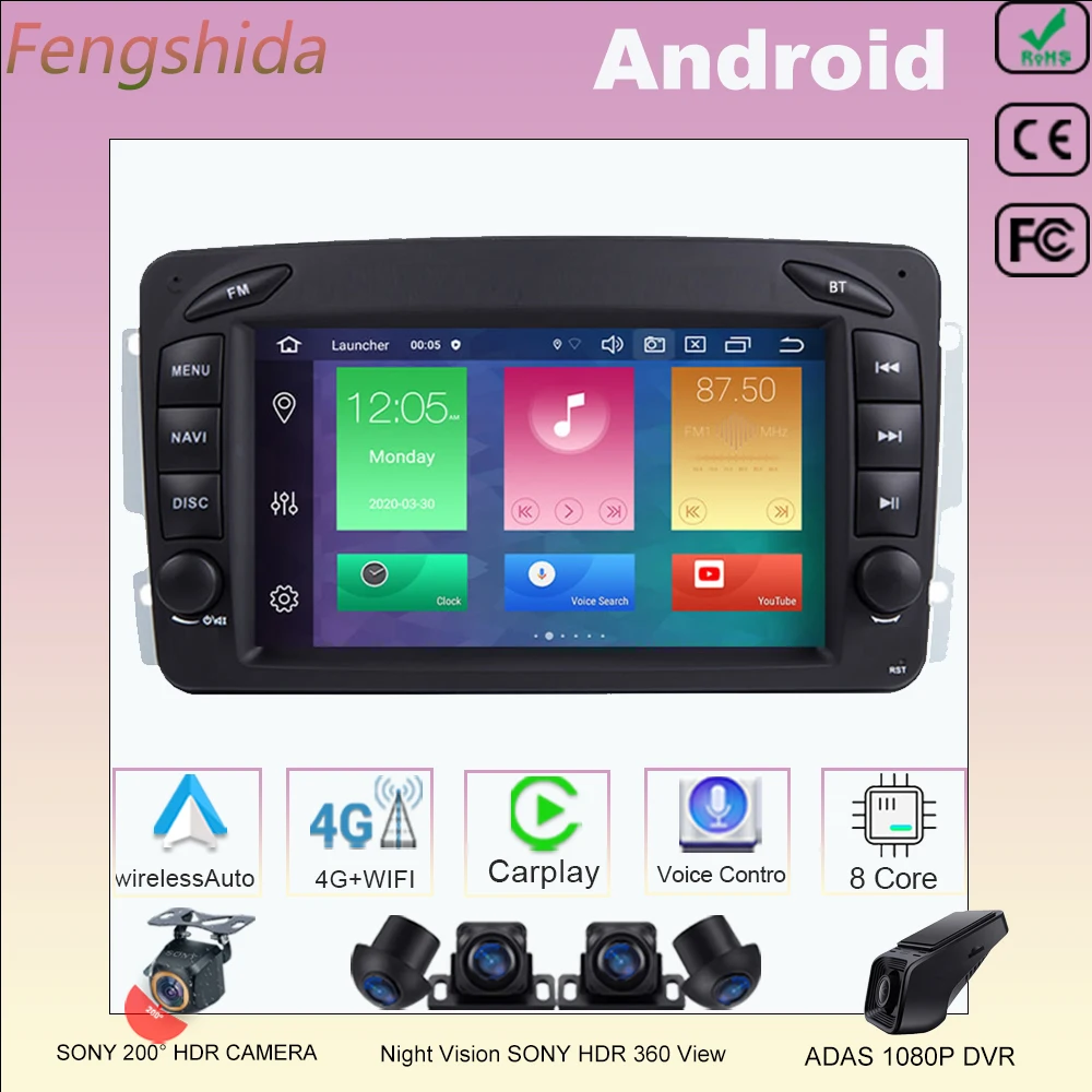 

7 pollici Android13 For Mercedes Benz CLK W209 W203 W208 W463 Multimedia Car Vehicle Autoradio Player Head Navigation Radio GPS