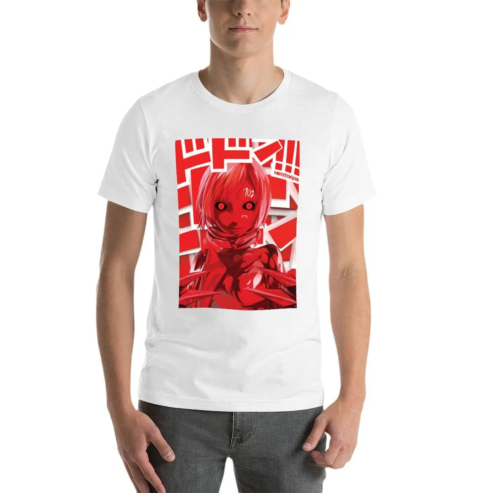 Фото Копия футболки Knights of Sidonia – The Red Gauna, версия RED Edition, удобная рабочая футболка для мужчин. №3