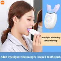 xiaomi 360 %c2%b0 intelligent automatic sonic electric toothbrush u type 3 modes tooth brush usb charging tooth whitening blue light