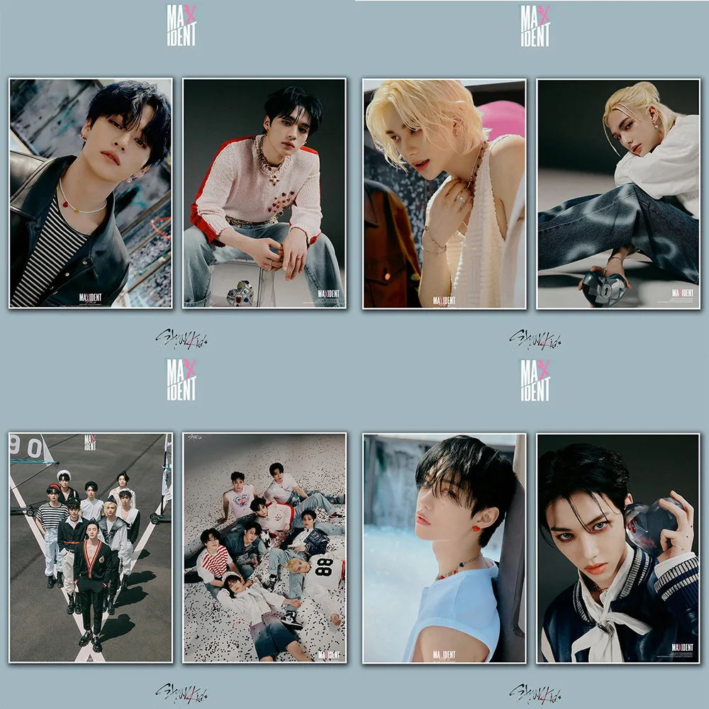 

2Pcs/Set Kpop Wholesale Stray Kids New Album MAXIDENT HD Photo Art Picture Room Home Decor Wall Stickers Wall Decor