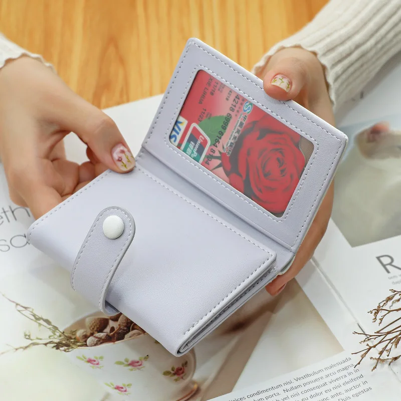 New Cute Bear Wallets for Women Small Girl Credit Card Holder for PU Leather Coin Purse Female Wallet Short