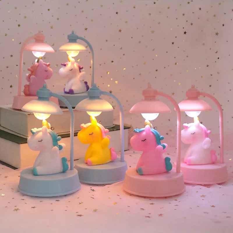 

Lovely Cartoon Unicorn Night Lights Girls Bedroom Bedside MusicTable Lamp Kids Gifts Creative Lucky Cat Flamingo Room Ornaments