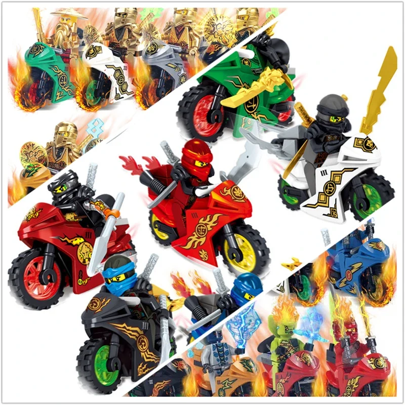 

Mini Ninja Motorcycle Masters of Spinjitzu Jay Cole Kai Zane Lloyd Figures Building Blocks Bricks Kids Boys Toys Christmas Gifts