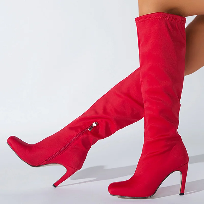 

Женские высокие сапоги, женская сексуальная обувь на тонком каблуке, сапоги, женская обувь до колена на молнии, женские теплые зимние сапоги...