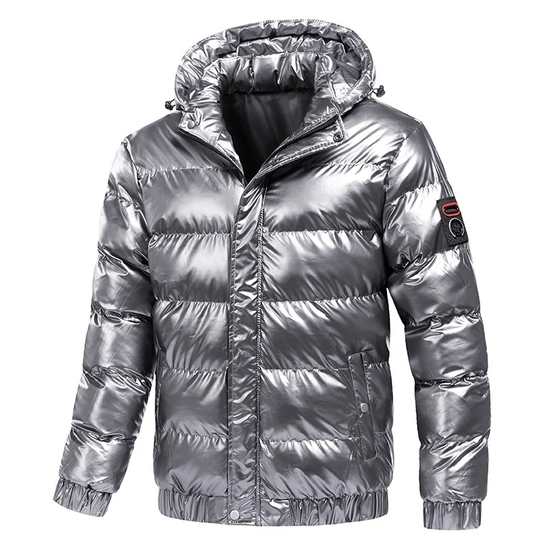 

Padded Jacket Winter Parkas Men's Jackets Fashion Warm Solid Color Hooded Coats Casual Male Outdoor Outerwear Plus Size 4XL