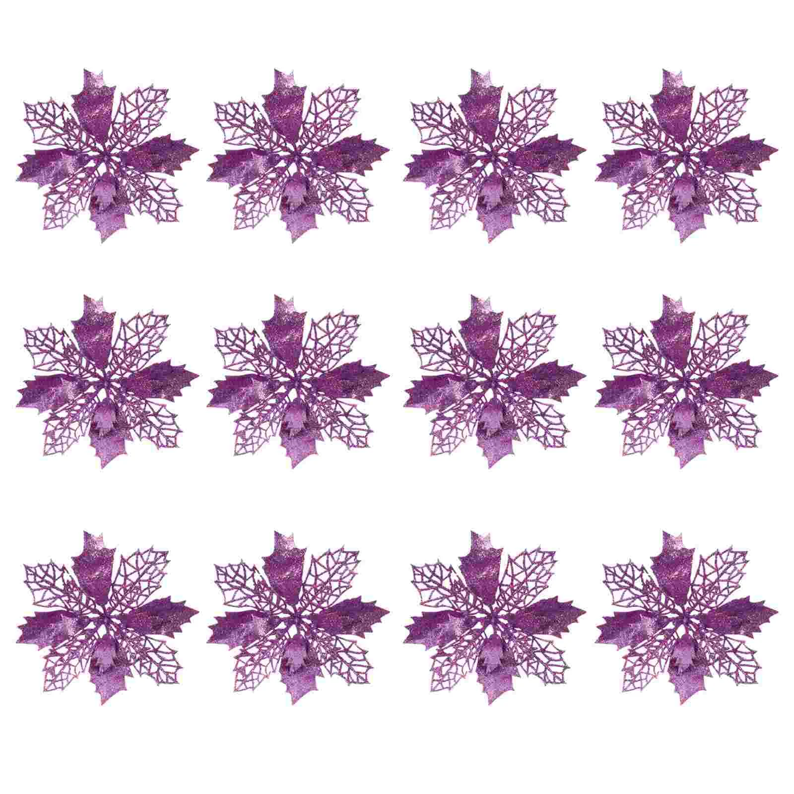 

12pcs Simulated Flower Vivid Xmas Tree Flower Xmas Layout Flower for Home