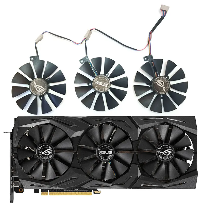 

New 3 Pcs T129215SU 7Pin RTX2060 2070 GPU Cooling Fan Suitable For ASUS ROG-STRIX-RTX 2060 2070-O8G-GAMING Graphics Card Fan