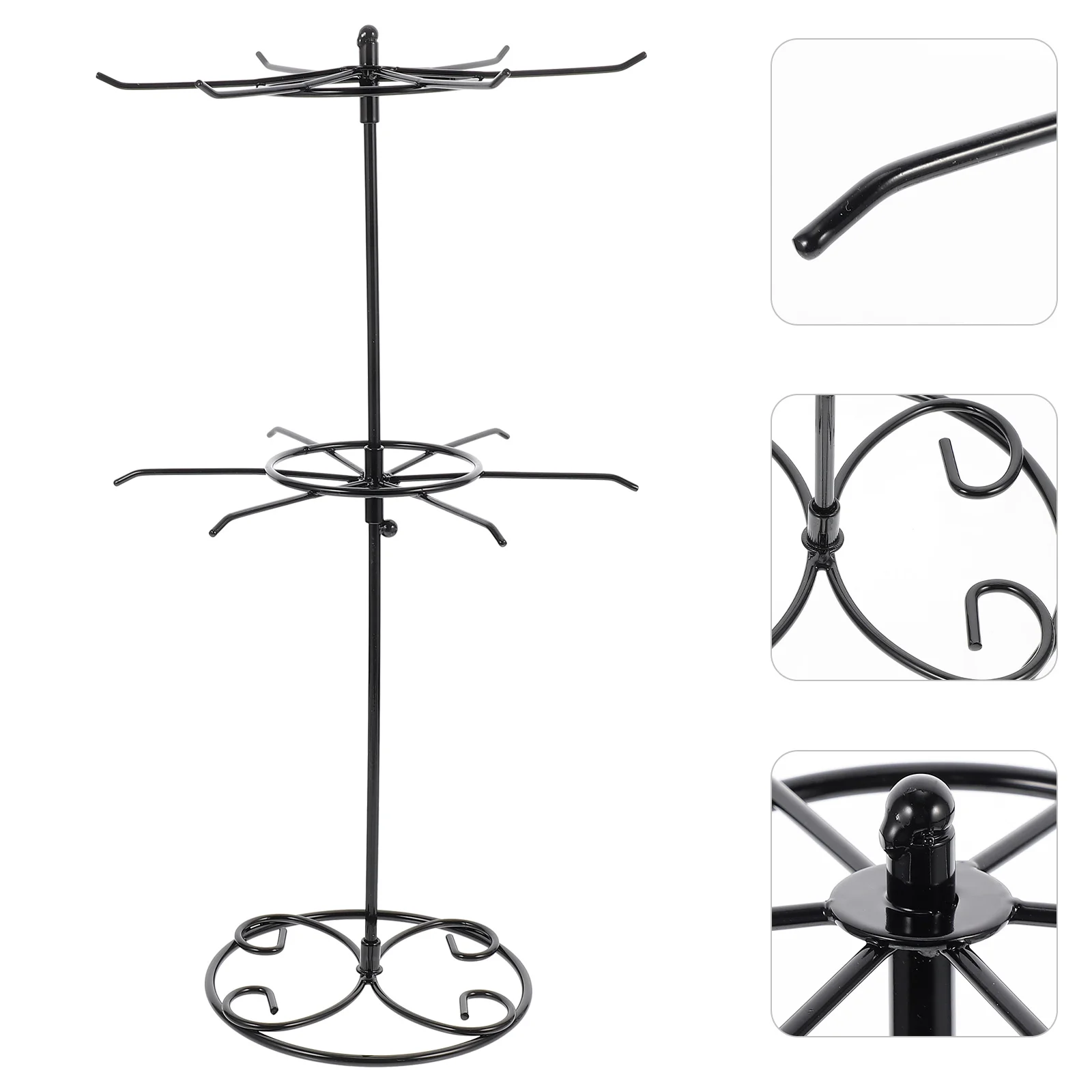 

Вешалка для ювелирных изделий из кованого железа, двухслойная вращающаяся вешалка для хранения браслетов, ожерелий