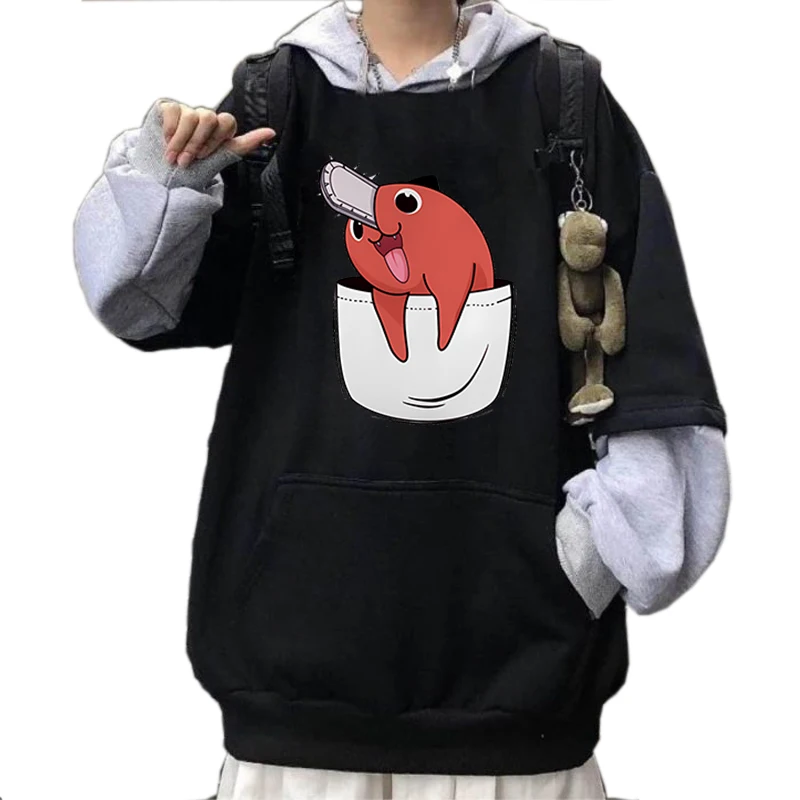 

Anime Chainsaw Man Hoodies Pullover Tops Oversized Sweatshirts Hip Hop Streetwear Men Women Tracksuit Chainsaw Man Anime Tops