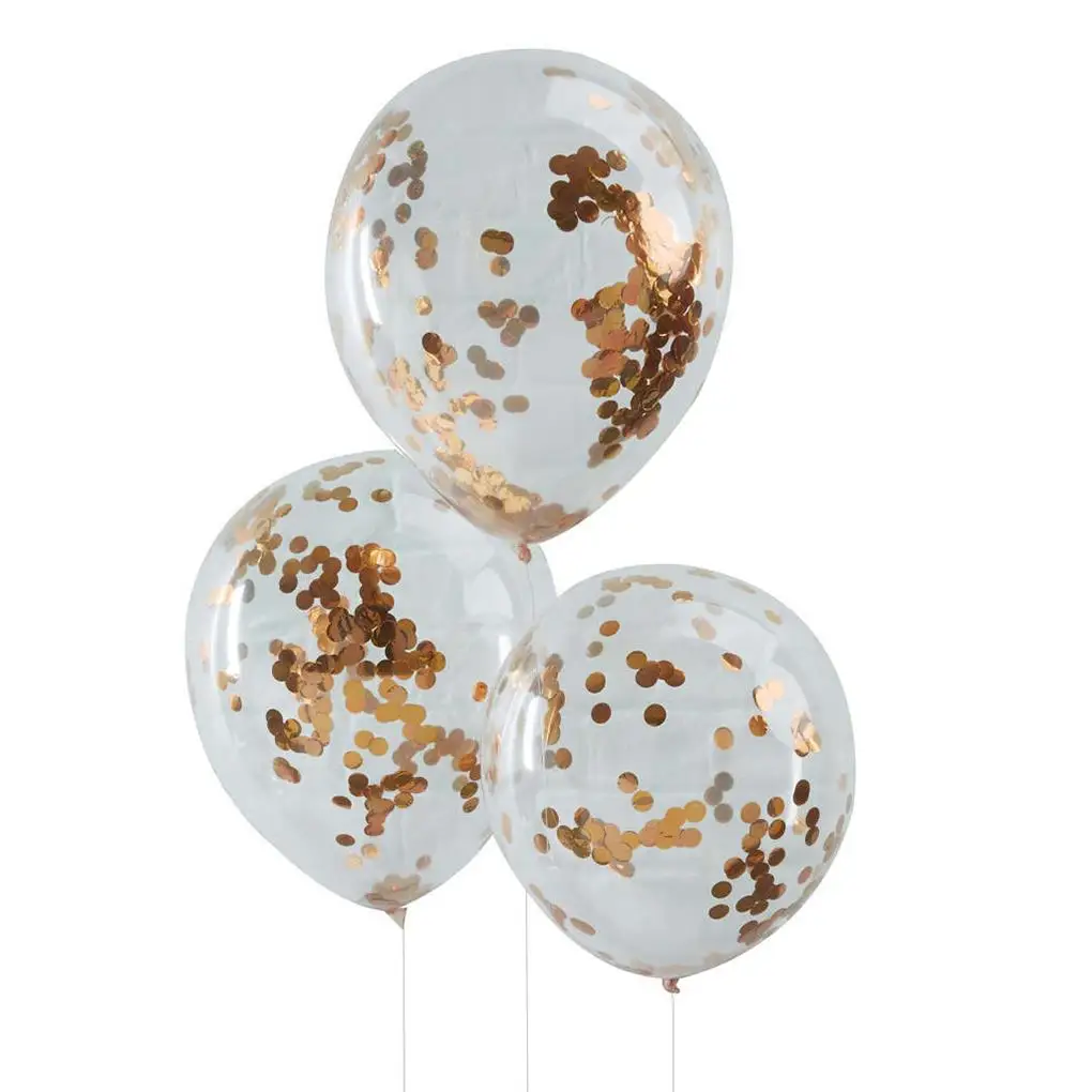 

10pcs 12-Inch Balloon Rose Gold Glitter Confetti Transparent Latex Wedding Birthday Anniversary Party New Year Decoration Props