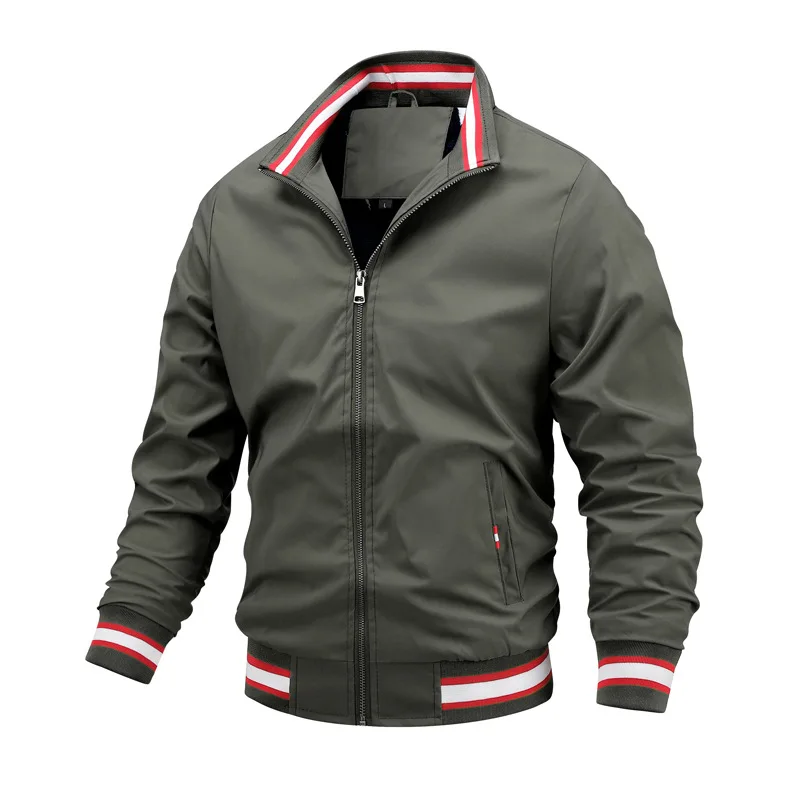 

Men's Clothing Jacket 2022 Autumn New Loose Solid Color Jacket Middle-aged Zipper Casual Top Sports Jacket Men's Baseball Jacket