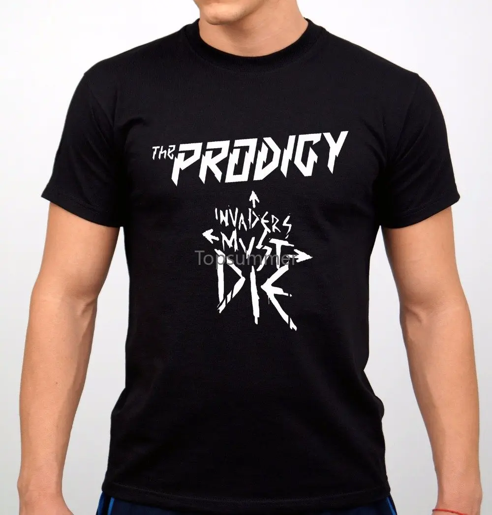 

Shirt Deals The Prodigy Punk Bigbeat Rock Band T Shirt Black New O Neck Short Sleeve Christmas Shirt For Men