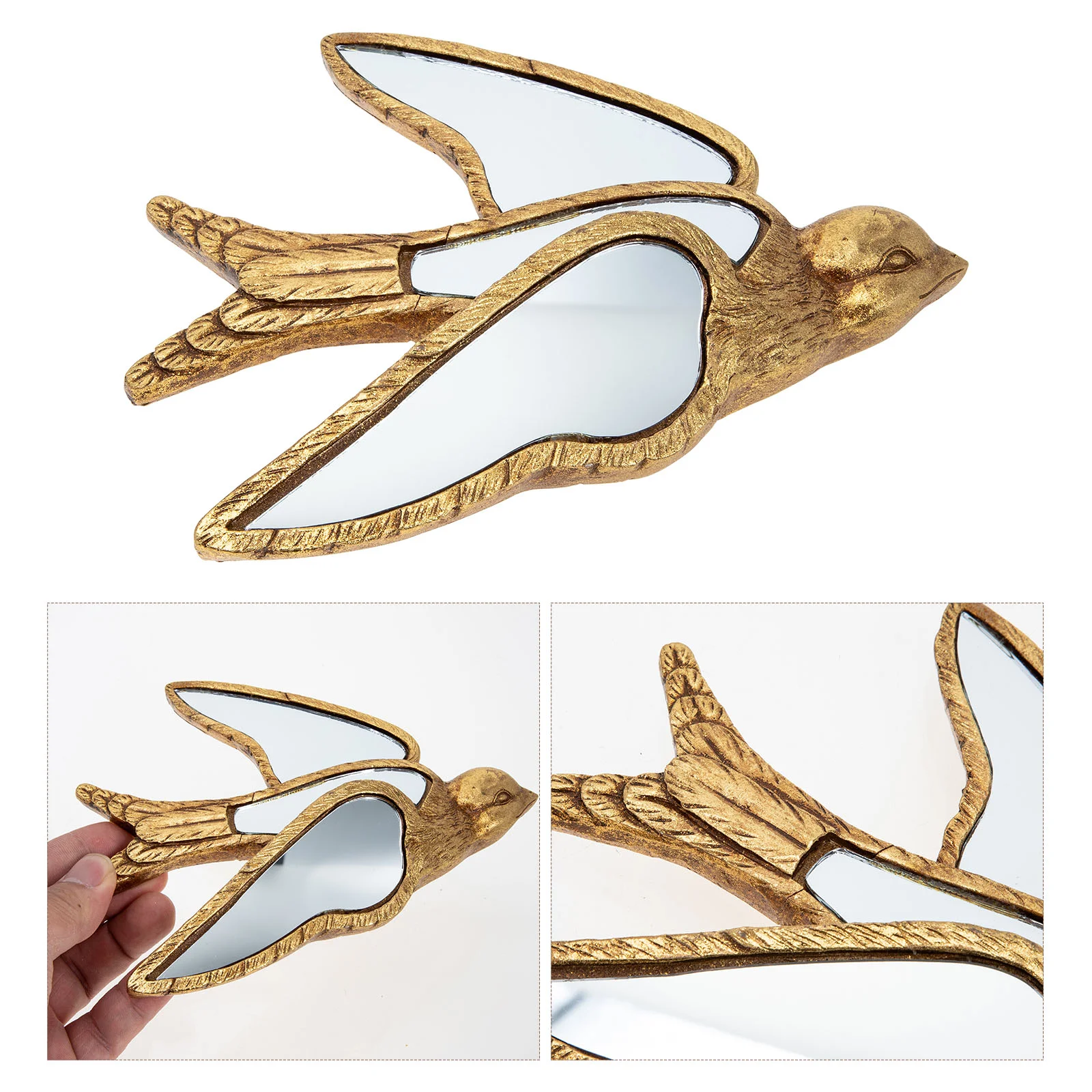 

Wall Bird Hangingswallow Birds Sculpture Garden Sculptures Decor Resin 3D Sign Figurine Flying Swallows Decoration Hummingbird