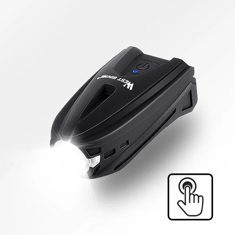 Велосипедный фонарь West Biking черный 1200 мАч