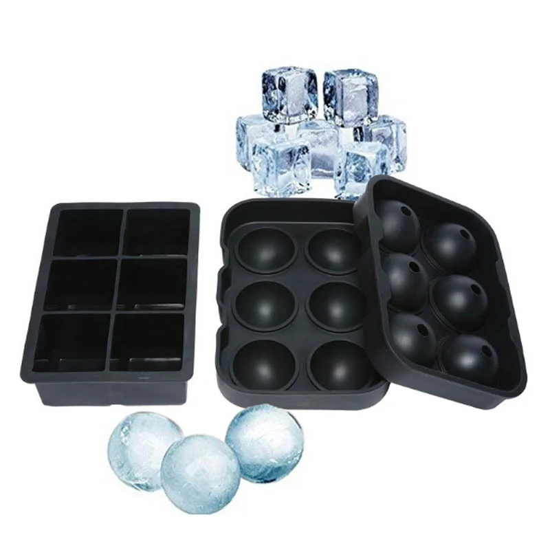 Ball Square Diamond Shape Ice Cube Mold Whisky Wine Cool Down Ice Maker Reusable Ice Cubes Tray Mold for Freezer with Lid