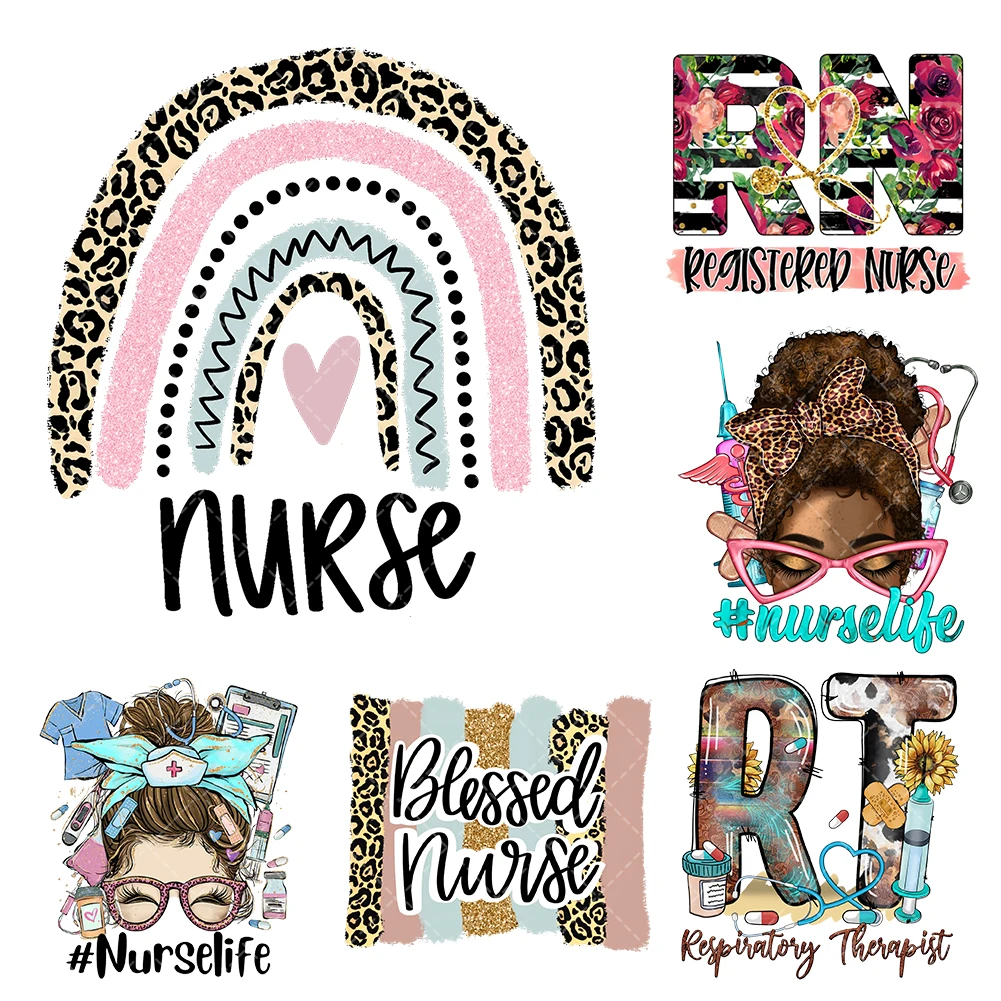 Медицинское лечение термопереносные наклейки для медсестры одежды DTF печатные