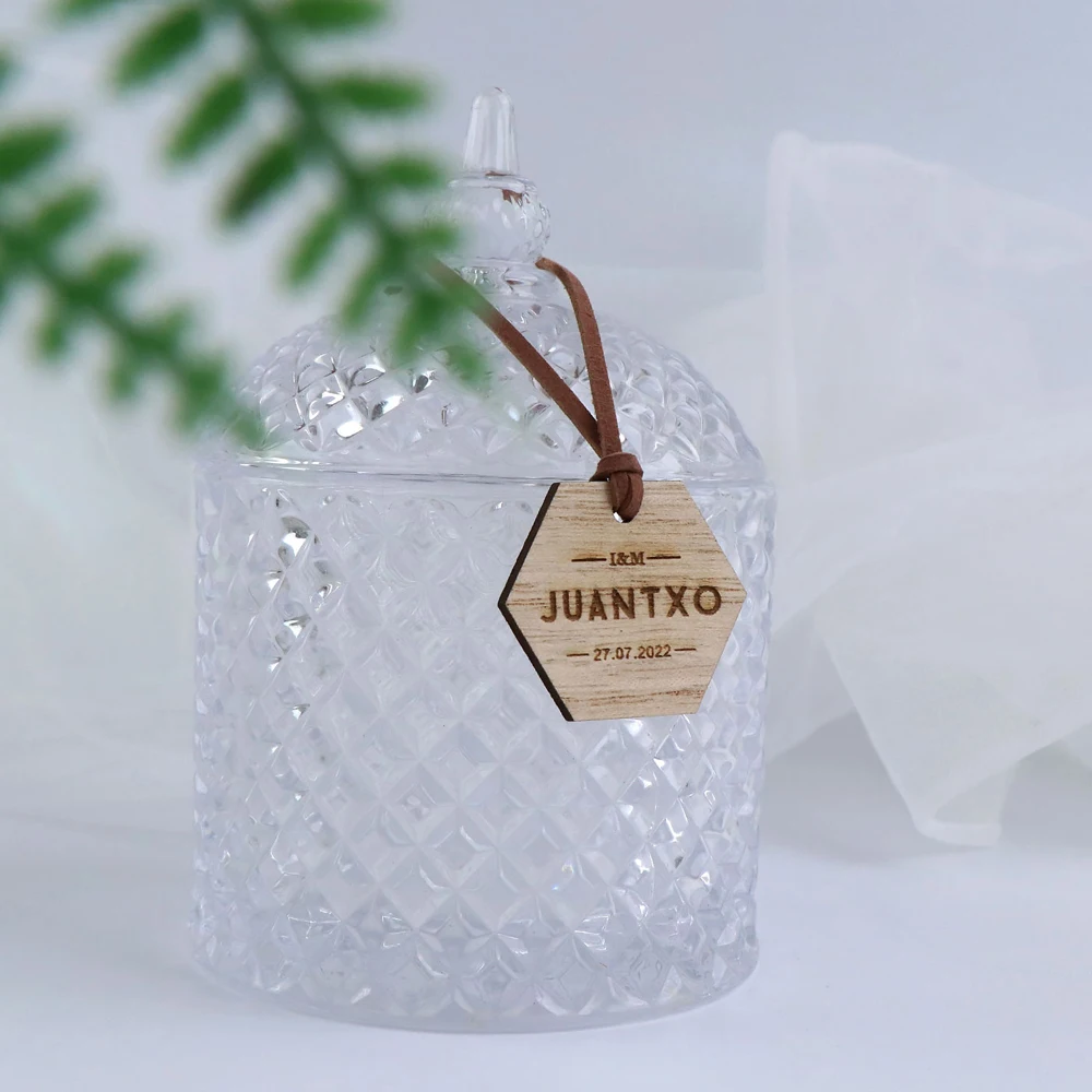 

20/Lot Personalised Wooden Labels with Faux Leather Suede Cords,Custom Name Wood Tags for Handmade Products for Baby Shower