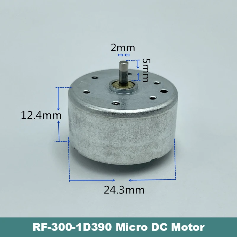 

RF-300-1D390 RF-300CA Mini Muite 24mm Round Spindle Motor DC 1.5V-6V 8200RPM Precious Metal Brush DIY Toy Fan Solar Power Model