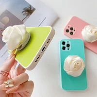 for iphone 13 promax rose stand phone case leather cross pattern rose stand phone case for iphone 12 11 pro max stand phone case