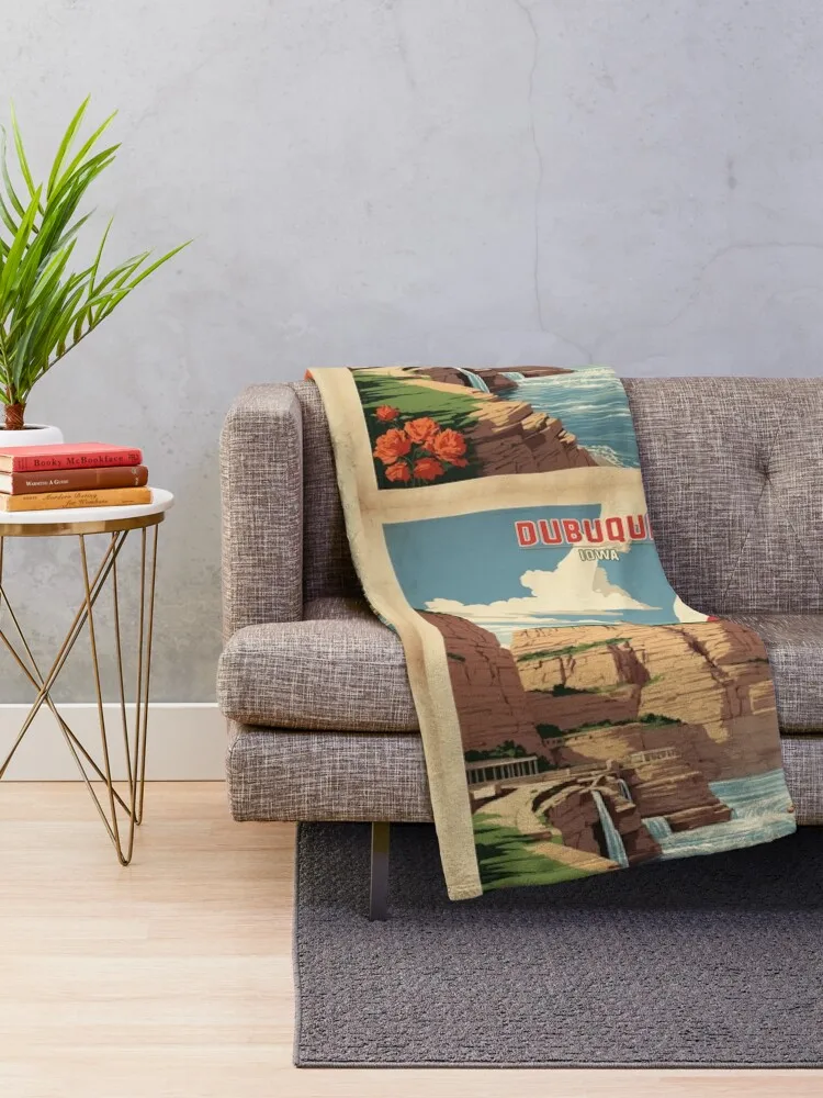 Dubuque Iowa США винтажное туристическое одеяло декоративное индивидуальное