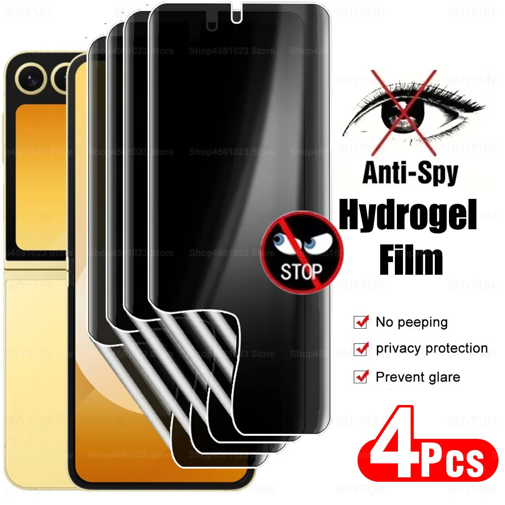 4 шт. защитная пленка для экрана Samsung Galaxy Z Flip 6 противошпионная/гидрогелевая а не