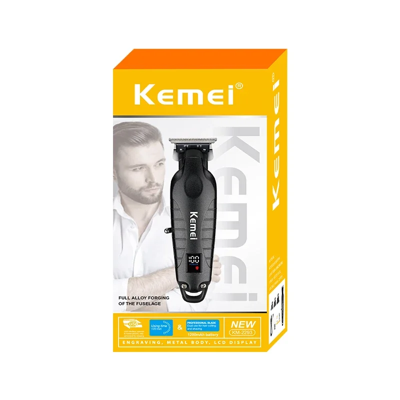 Новая дизайнерская машинка для стрижки волос от KEMEI лучший бренд быстрая зарядка