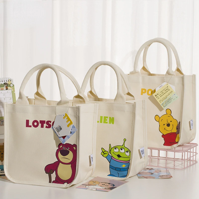 MINISO Disney Lotso Stitch Многоцелевая холщовая большая сумка Большая вместительная