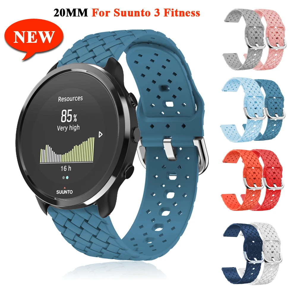 

20mm Smart Watch Weave Silicone Bracelet Straps For Suunto 3 Fitness Watchbands Realme Watch/T1 Smartwatch Belt Wristband Correa