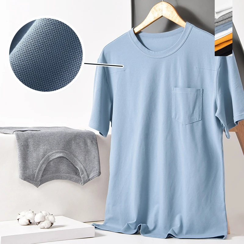 Дышащая футболка пике из 97% хлопка Мужская Удобная с коротким рукавом и передним