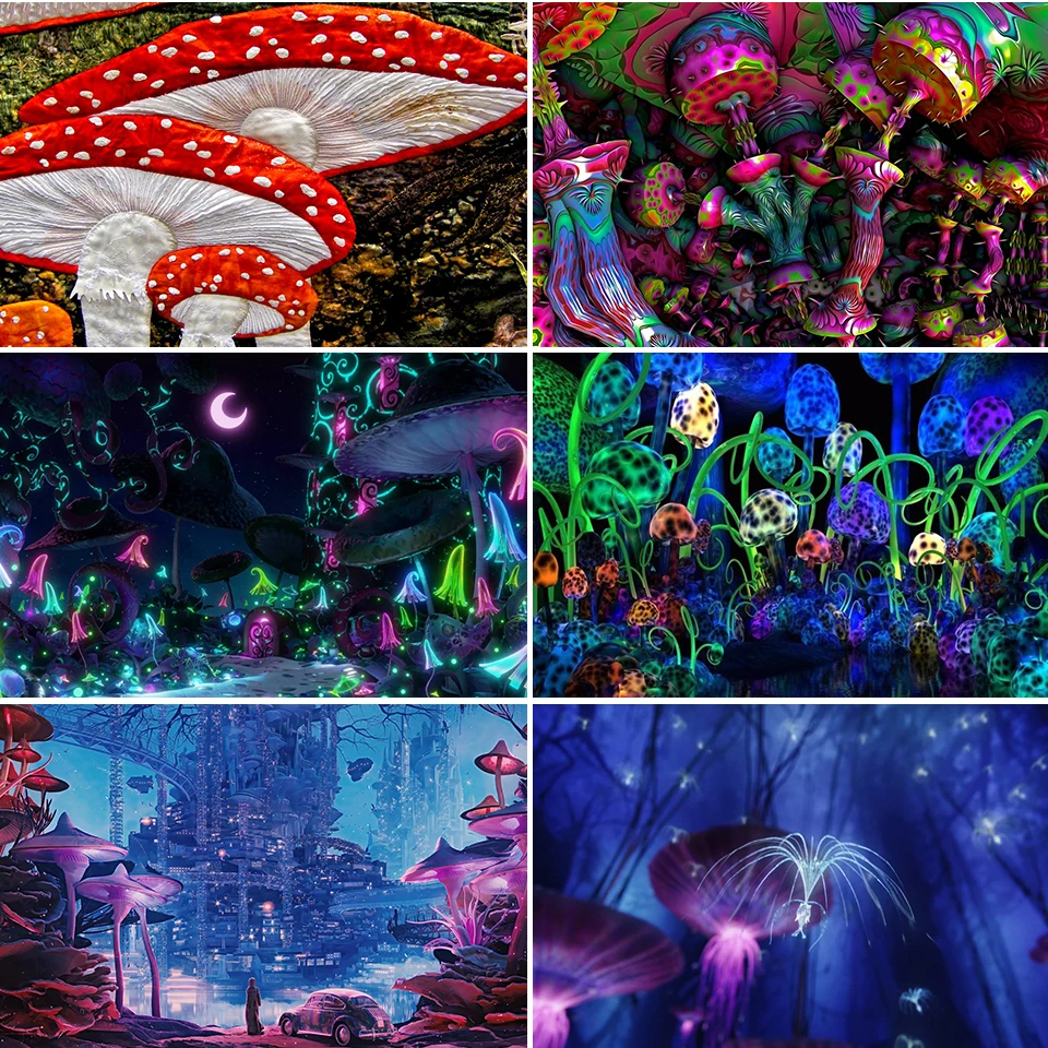 

5D алмазная живопись «сделай сам», Набор для вышивки крестиком с изображением фантазийных грибов, Ручная инкрустация, подарки, домашняя стен...