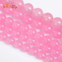 rose quartz jades chalcedony beads natural stone round loose beads for jewelry making diy bracelet necklace 4 6 8 10 12 14mm 15