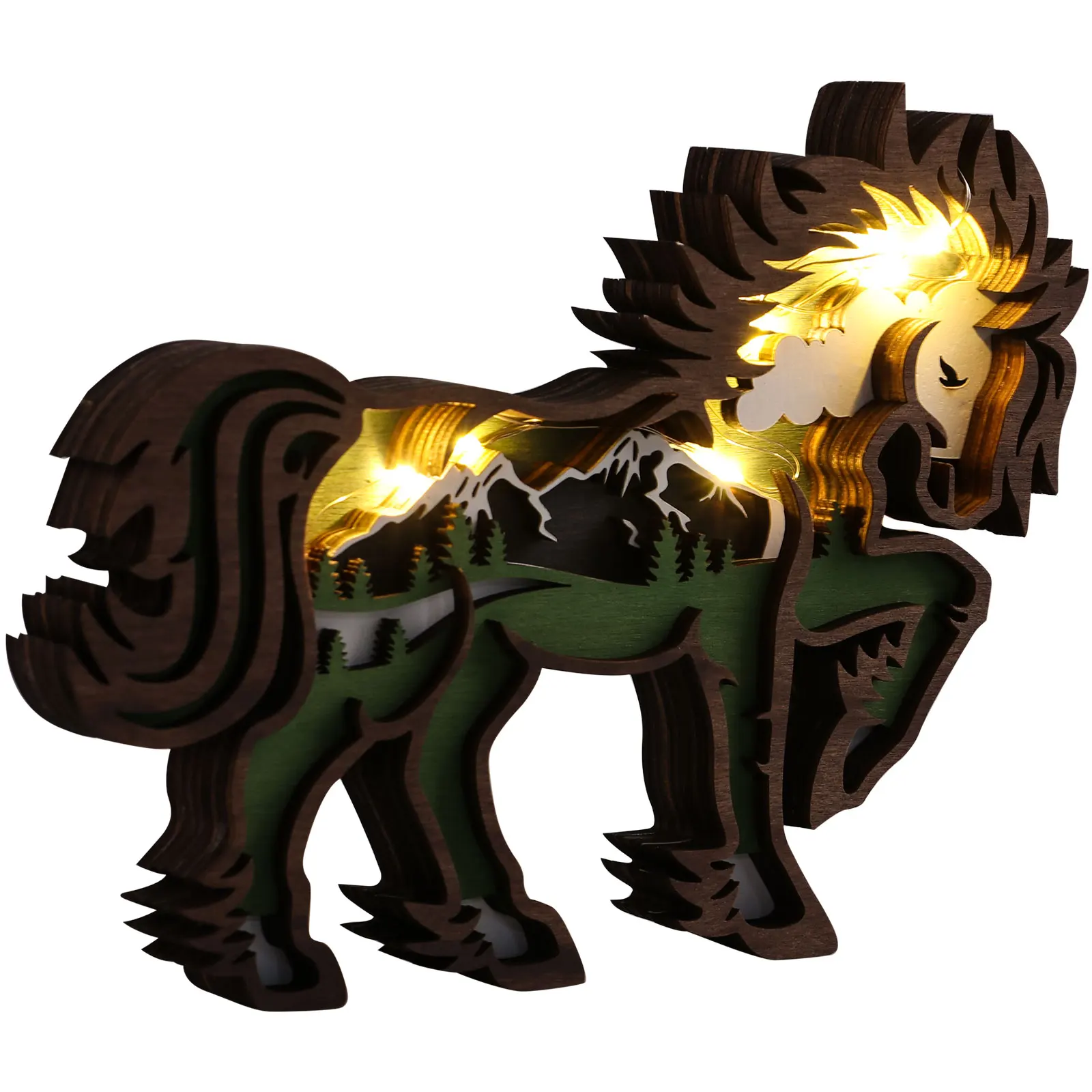 

3d деревянные лошади настенные художественные украшения и деревянные рождественские украшения