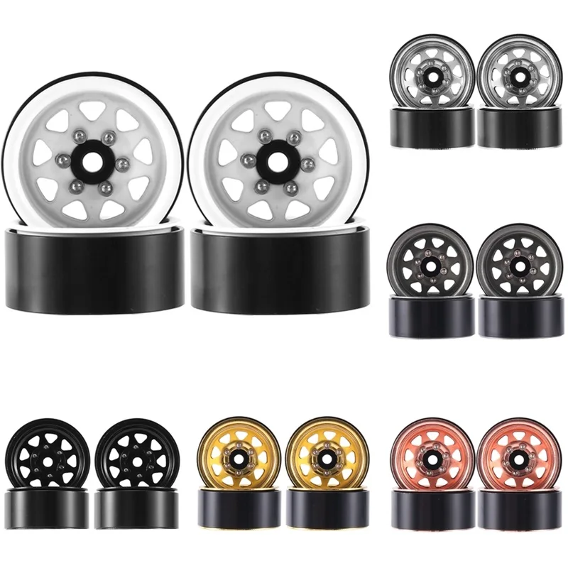 

4pcs 1.0" Beadlock Wheel Rim Deep Dish Stamped Steel Hub for 1/18 1/24 RC Crawler Car Axial SCX24 AX24 TRX4M FMS FCX24 Upgrades