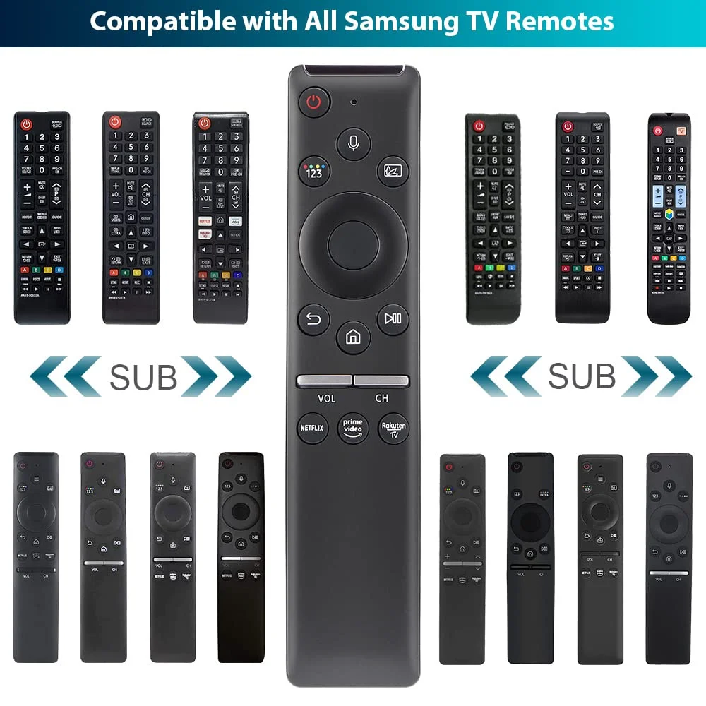 Фото Голосовое дистанционное управление BN59-01330B 01312B для Samsung Smart TV LED QLED 4K 8K UHD HDR с Netflix, Prime Video, кнопка ТВ Rakuten №2